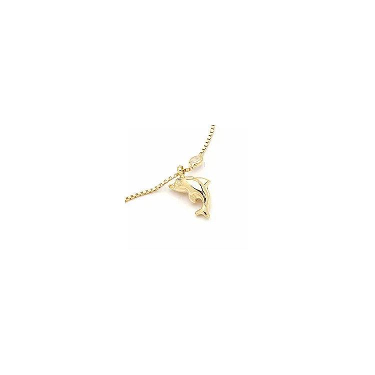 Delfin Fußkette aus vergoldetem Sterlingsilber