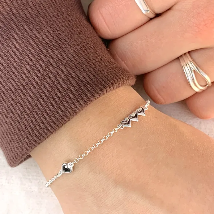 Herz Armband aus Silber und Anhänger aus Silber