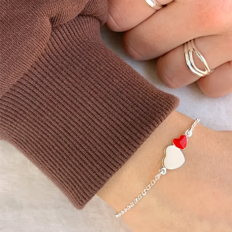 Herz Armband aus Silber und Anhänger aus Silber