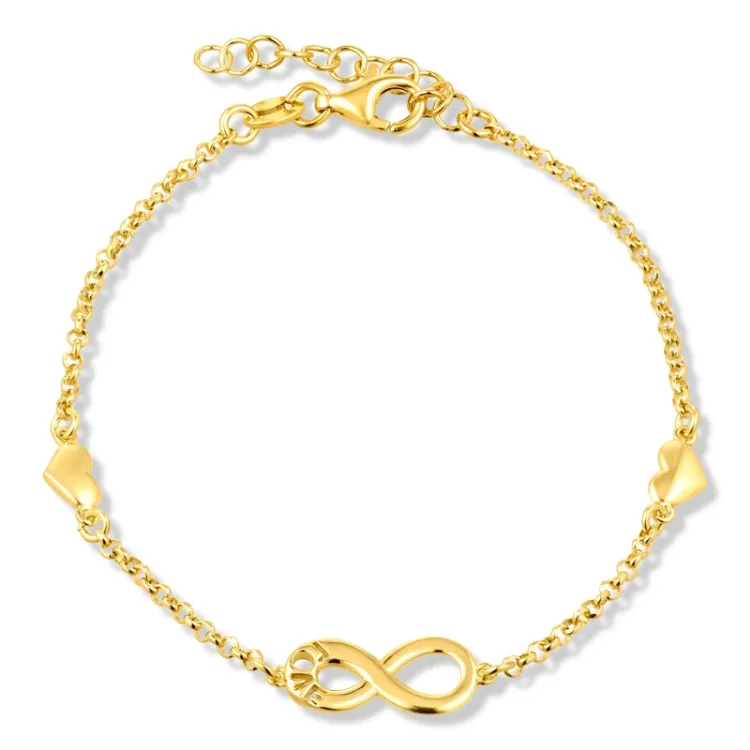 infinity Armband aus vergoldetem Sterlingsilber und Anhänger aus vergoldetem Sterlingsilber