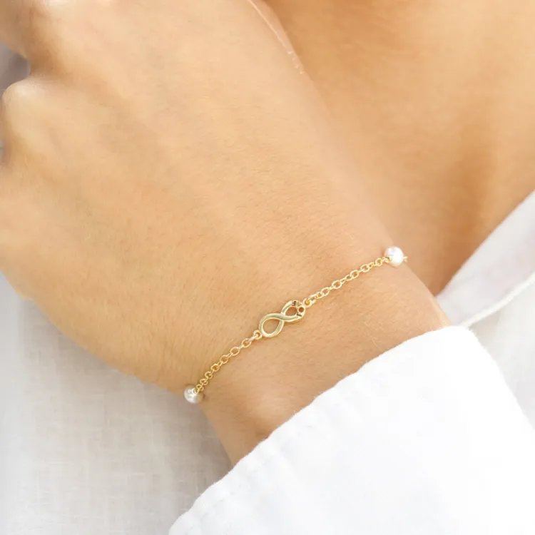 infinity Armband aus vergoldetem Sterlingsilber und Anhänger aus vergoldetem Sterlingsilber