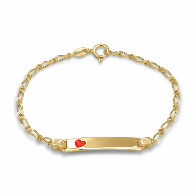 Kinderarmband aus vergoldetem Sterlingsilber und Herzförmiger Anhänger aus vergoldetem Sterlingsilber - Little Ones