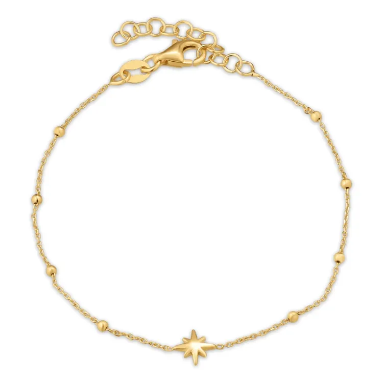 Stern Armband aus vergoldetem Sterlingsilber und Anhänger aus vergoldetem Sterlingsilber