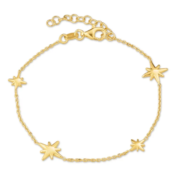 Stern Armband aus vergoldetem Sterlingsilber und Anhänger aus vergoldetem Sterlingsilber