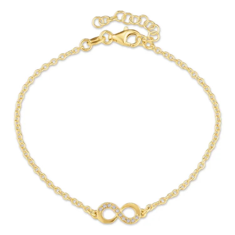 infinity Armband aus vergoldetem Sterlingsilber und Anhänger aus vergoldetem Sterlingsilber