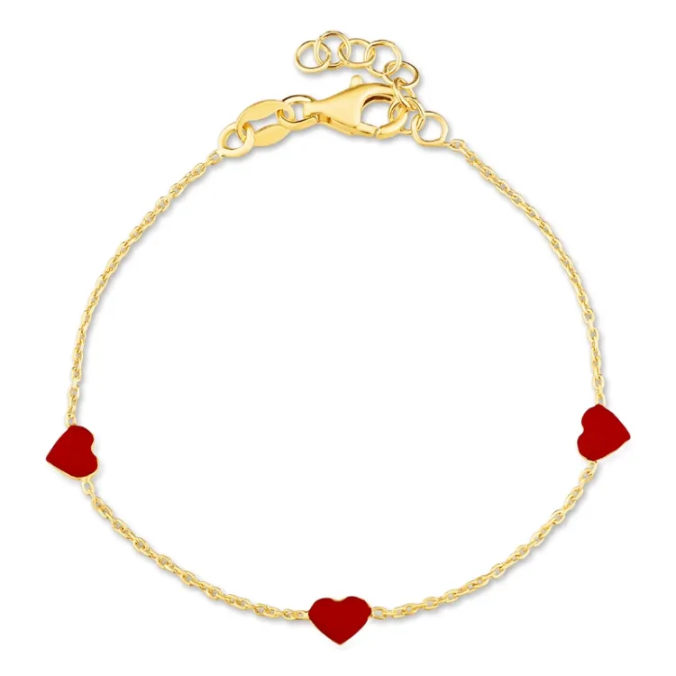 Herz Kinderarmband aus vergoldetem Sterlingsilber und Anhänger aus vergoldetem Sterlingsilber - Little Ones