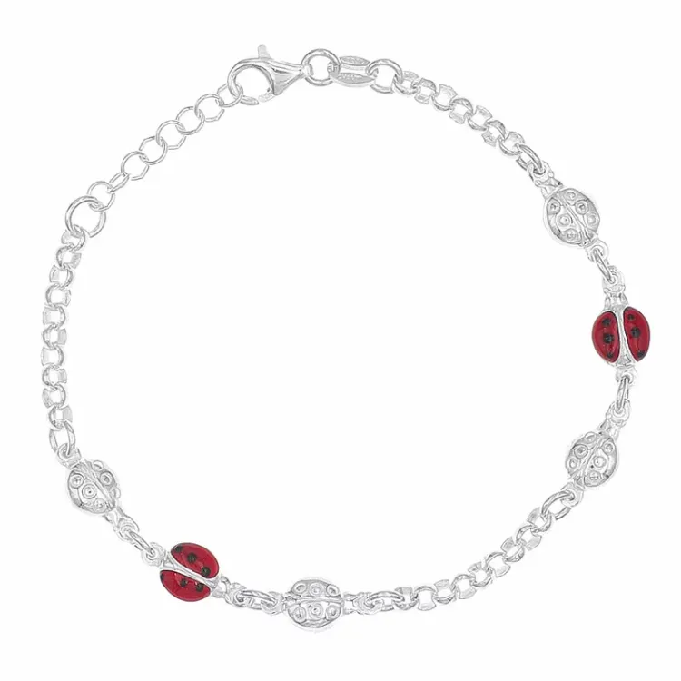 Kinderarmband aus Silber und Marienkäfer aus Silber - Little Ones