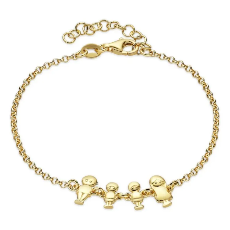 familie Armband aus vergoldetem Sterlingsilber und Vater - Sohn - Sohn - Mutter aus vergoldetem Sterlingsilber