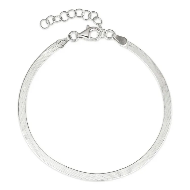 Flach Schlangenarmband aus Silber  x 2,5 mm