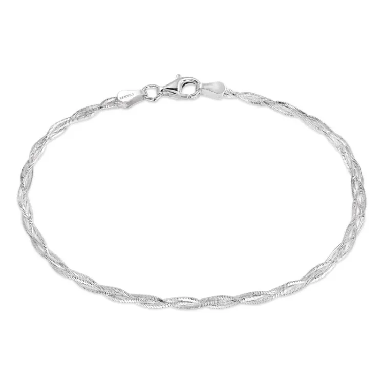 Geflochtenes Armband aus Silber  x 2,4 mm