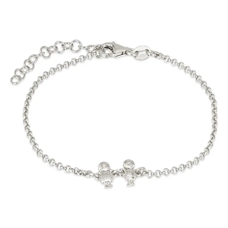 familie Armband aus Silber und Sohn - Tochter aus Silber