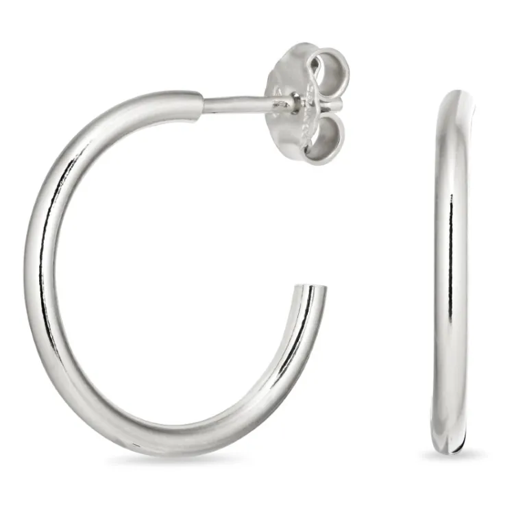 20 mm Halbkreolen in Silber