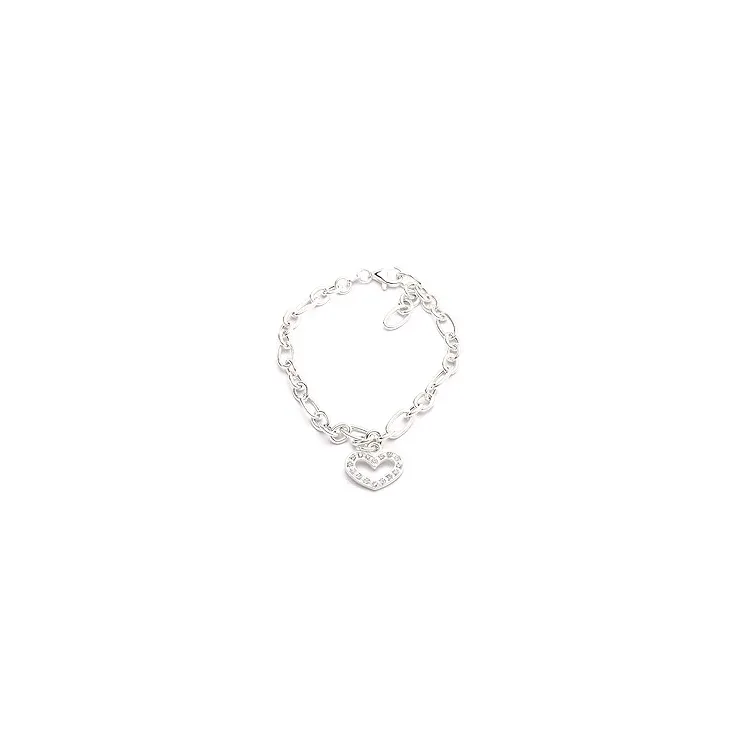 Zirkon Armband aus Silber und Herzförmiger Anhänger aus Silber