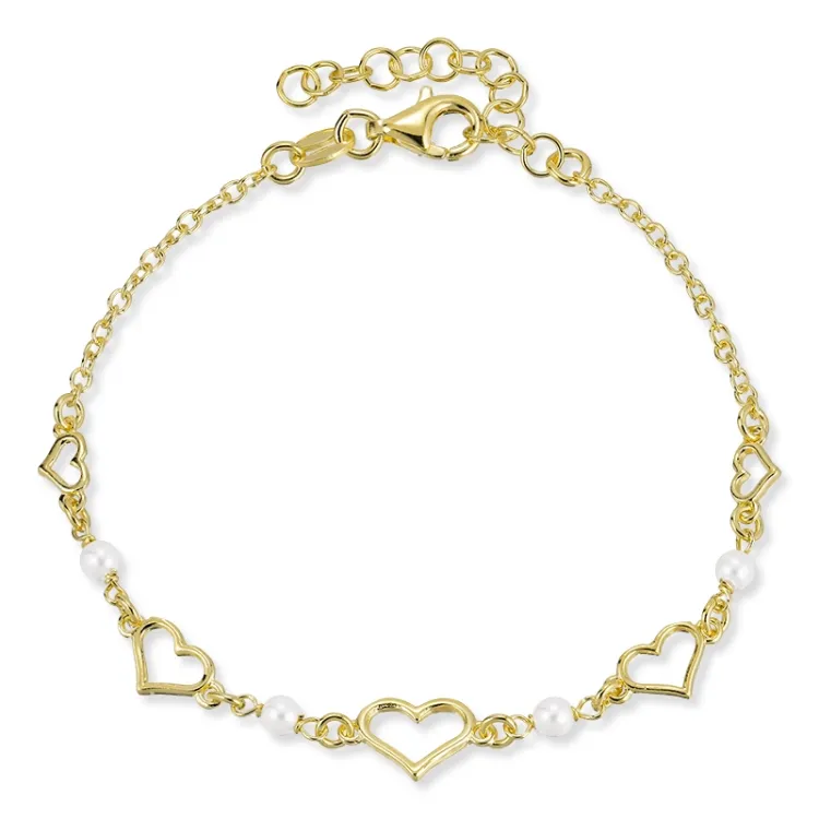 Herz Armband aus vergoldetem Sterlingsilber