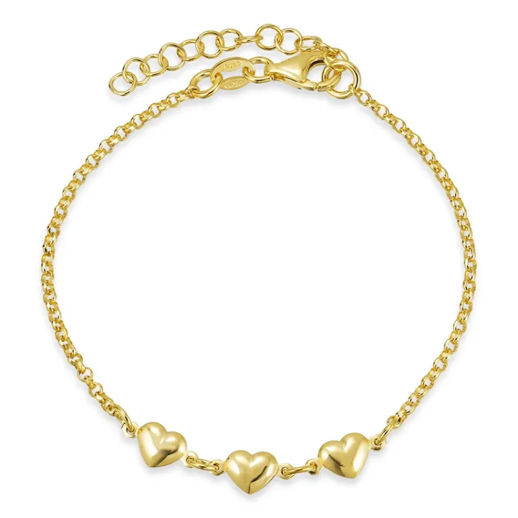 Herz Armband aus vergoldetem Sterlingsilber