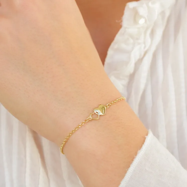 Herz Armband aus vergoldetem Sterlingsilber