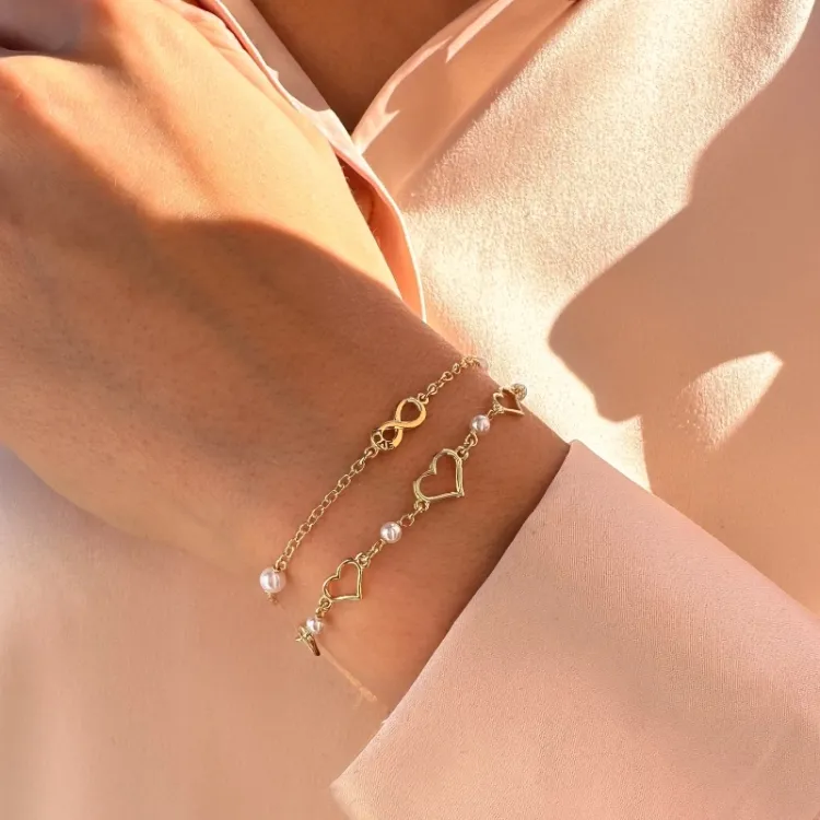 Herz Armband aus vergoldetem Sterlingsilber