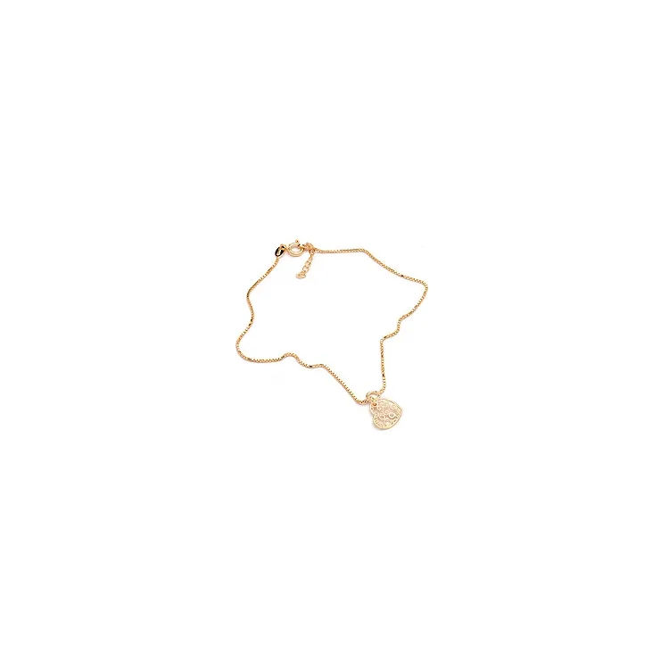 Herz Fußkette aus vergoldetem Sterlingsilber