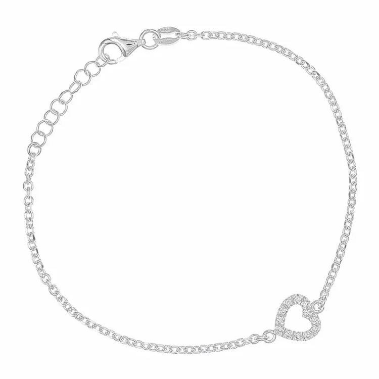 Herz Armband aus Silber und Herzförmiger Anhänger aus Silber