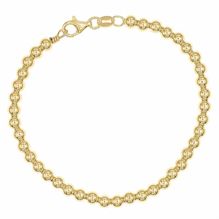 Kugelkettenarmband aus vergoldetem Sterlingsilber x 4,0 mm
