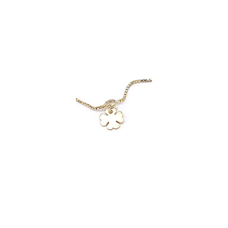 Kleeblatt fußkette aus vergoldetem sterlingsilber und anhänger aus vergoldetem sterlingsilber