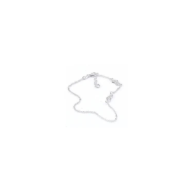 Fußkette aus Silber und Herzförmiger Anhänger aus Silber
