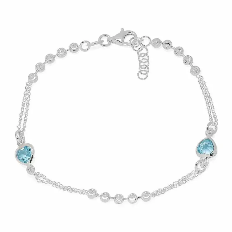 Herz Zirkon Armband aus Silber