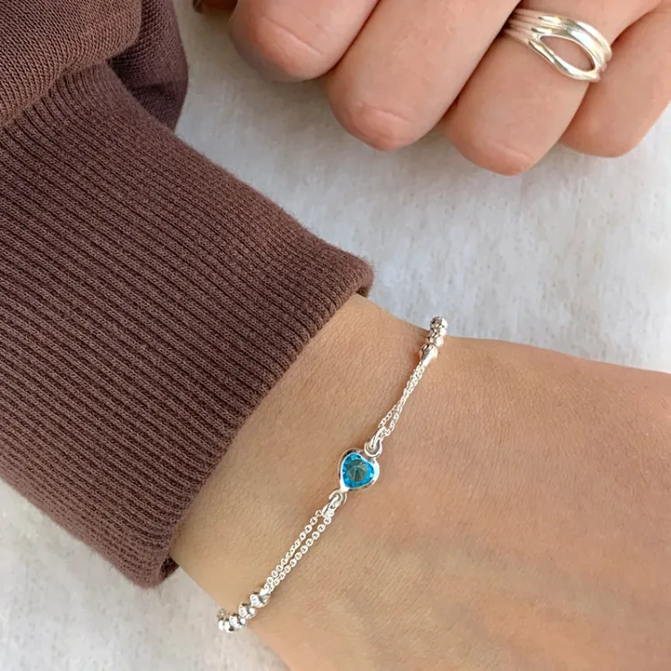 Herz Zirkon Armband aus Silber