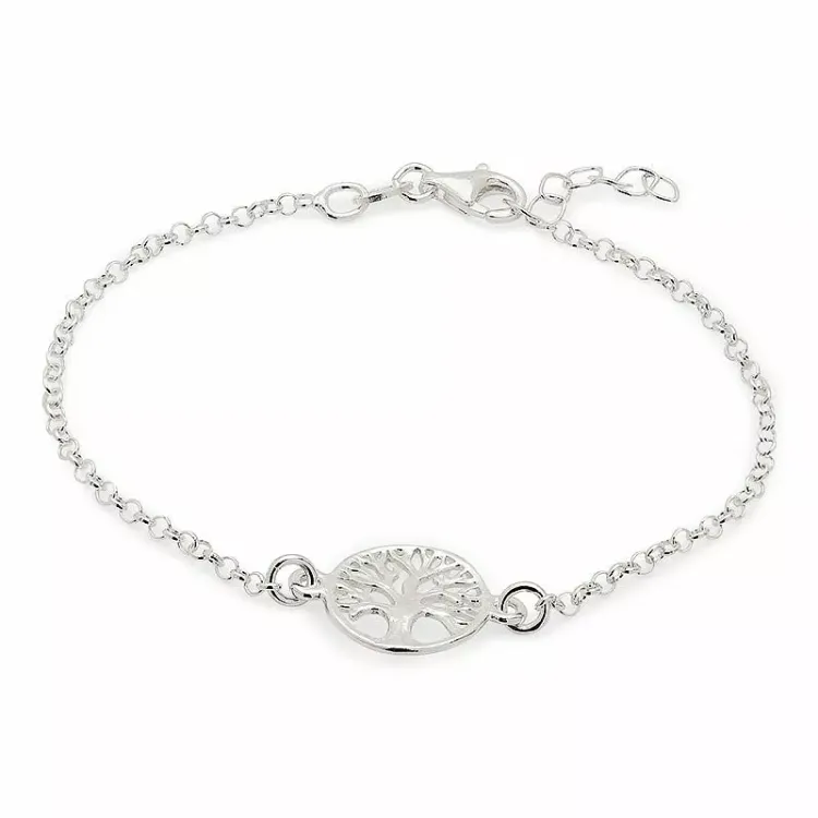 runder Lebensbaum Armband aus Silber