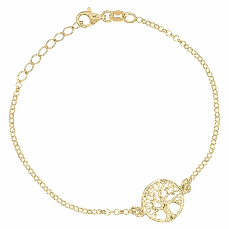 Lebensbaum Armband aus vergoldetem Sterlingsilber