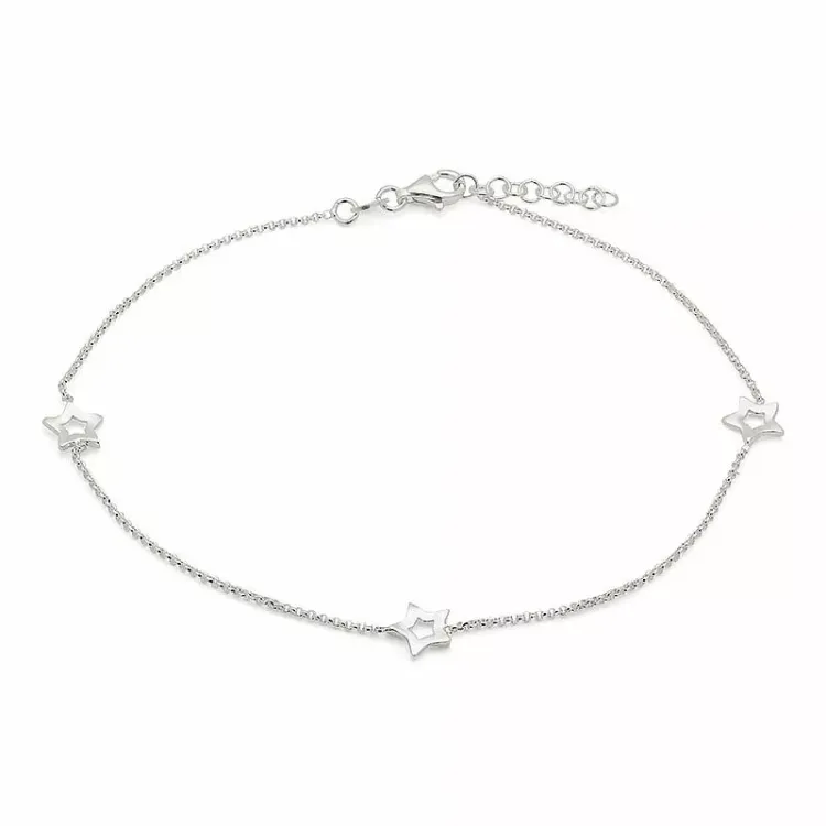 Einfacher Stern Fußkette aus Silber