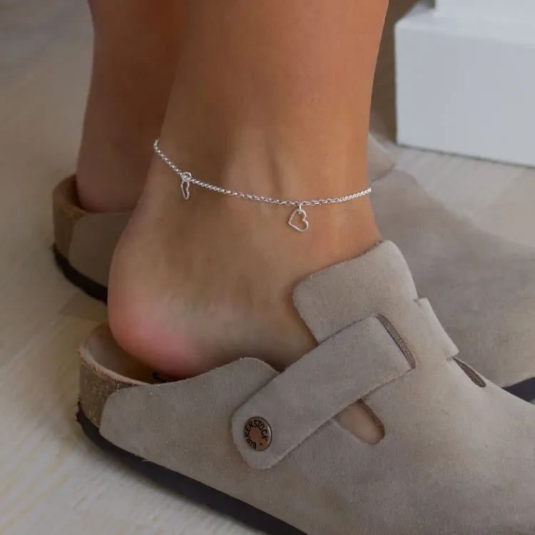 Herz Fußkette aus Silber