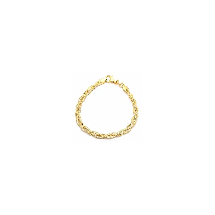 Geflochtenes Armband aus vergoldetem Sterlingsilber x 5,0 mm