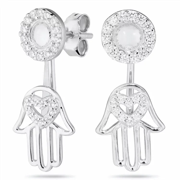 Hamsas Hand Ohrringe in Silber