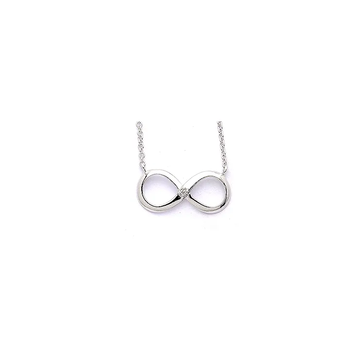 Infinity Zirkon Halskette mit Anhänger aus Silber