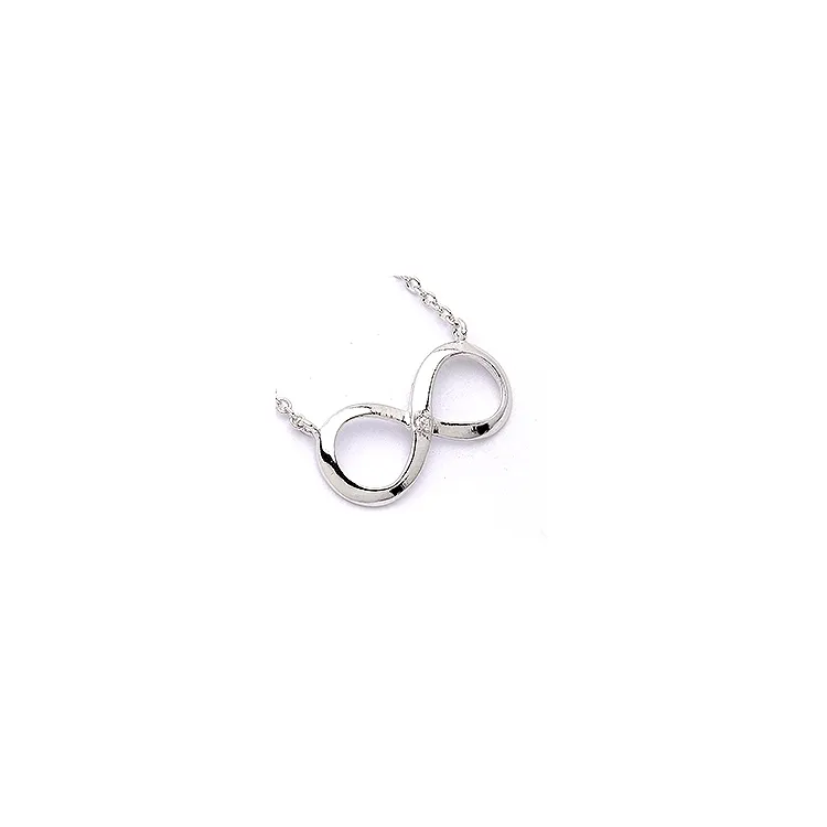 Infinity Zirkon Halskette mit Anhänger aus Silber