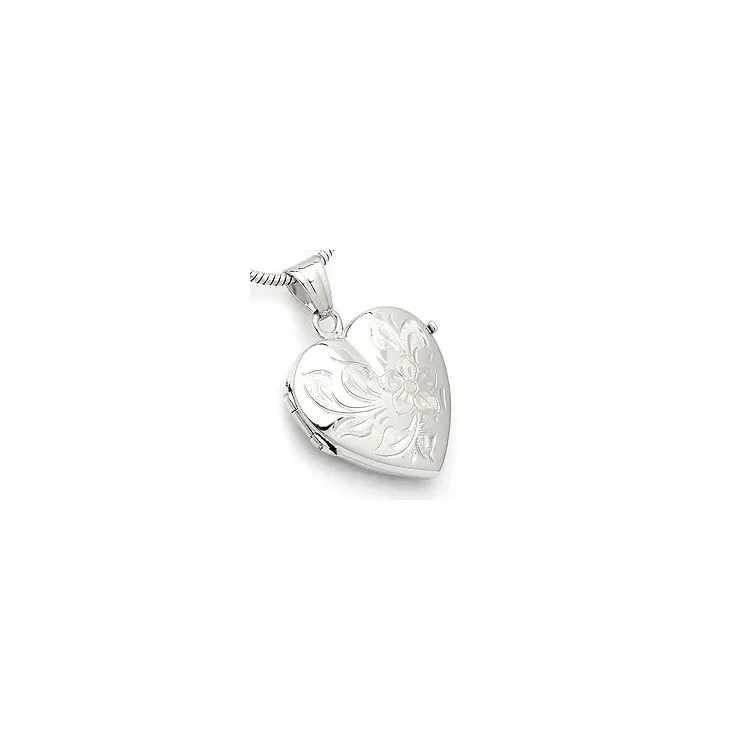 Medaillon mit Bild aus rhodiniertem Silber