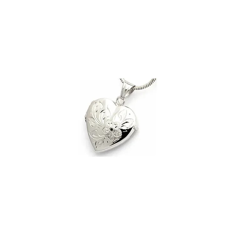 Medaillon mit Bild aus rhodiniertem Silber