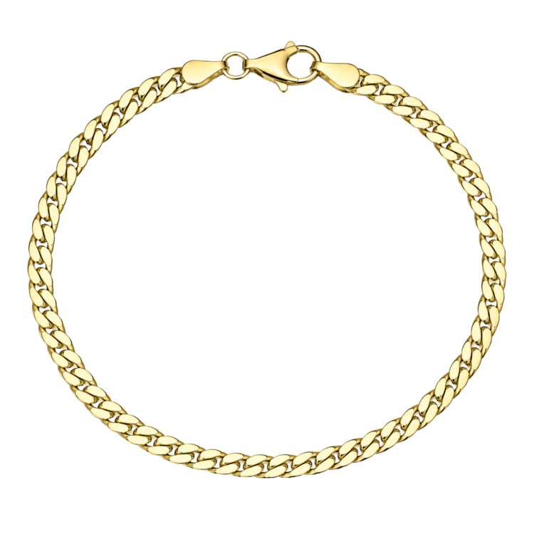 BNH Panzerarmband aus vergoldetem Sterlingsilber 21 cm x 4,0 mm