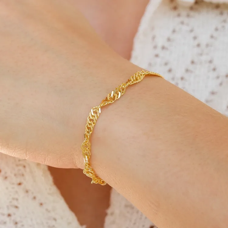 BNH Singapore Armband aus 8 Karat Gold 18,5 cm x 3,5 mm