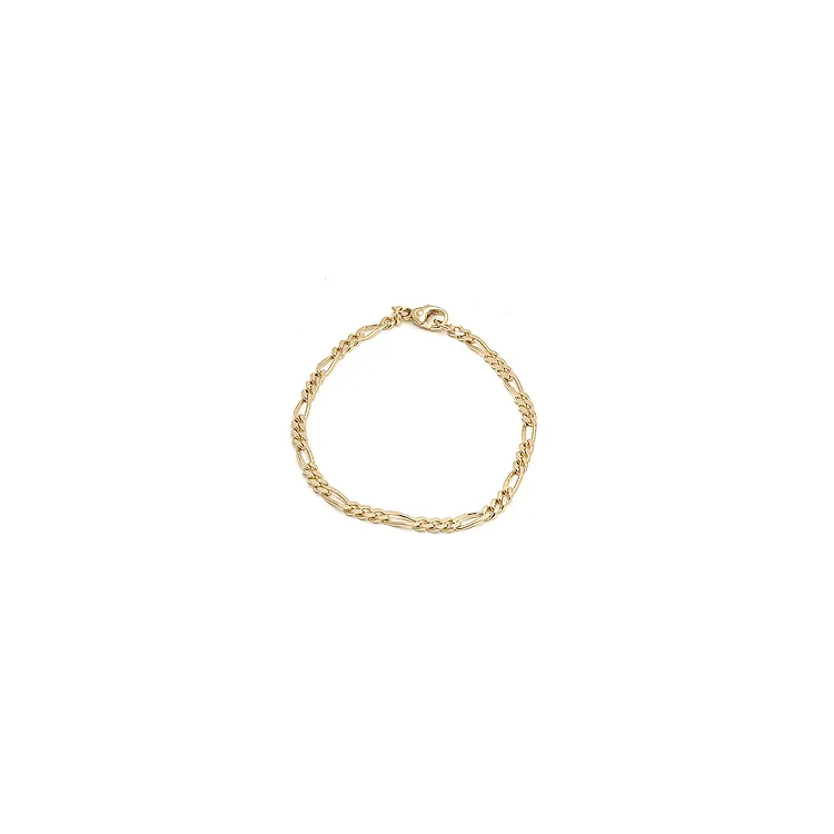 Figaroarmband aus 14 Karat Gold 17 cm x 2,8 mm