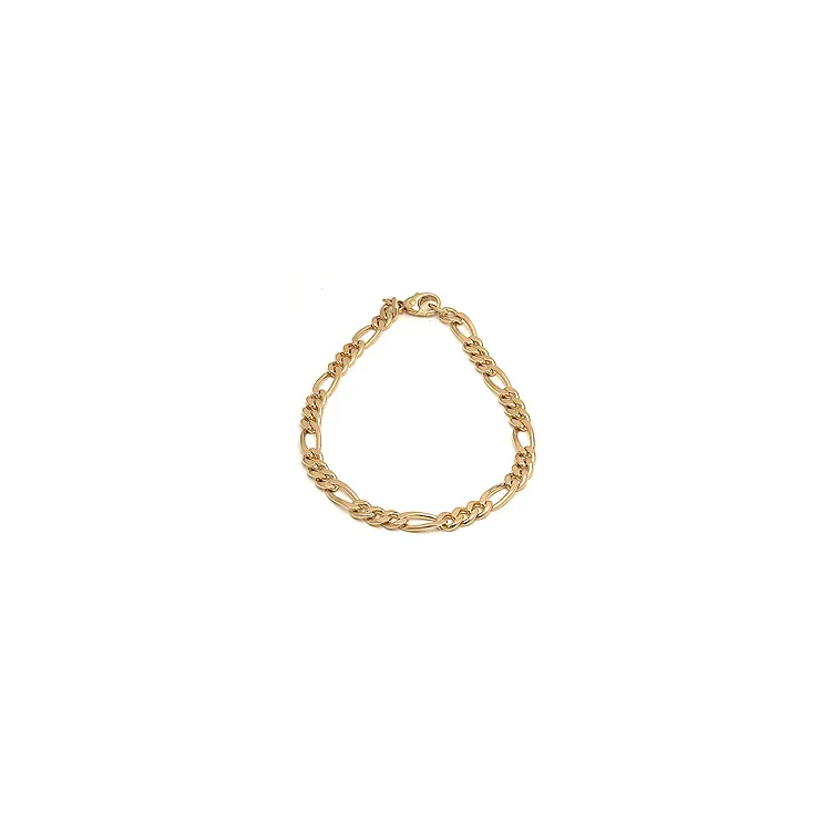 Figaroarmband aus 14 Karat Gold 17 cm x 3,4 mm