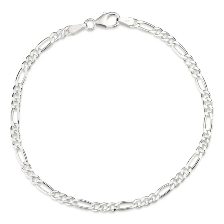 Figaroarmband aus Silber 17 cm x 2,8 mm