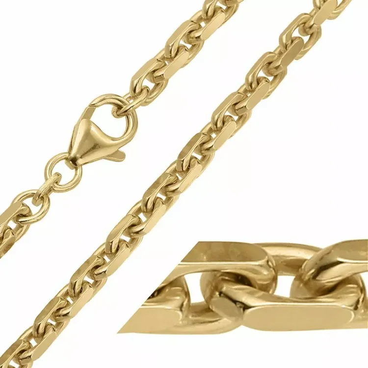 Bnh anker facet halskette aus vergoldetem sterlingsilber 55 cm x 4,1 mm