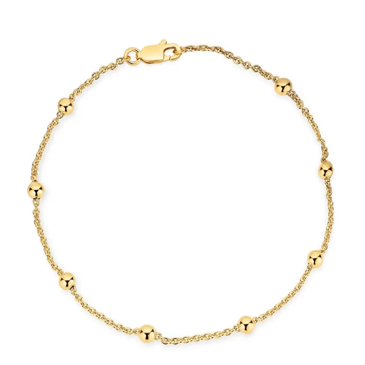 BNH Anker runden Armband M. Kugel aus 8 Karat Gold 18,5 cm x 1,3 mm