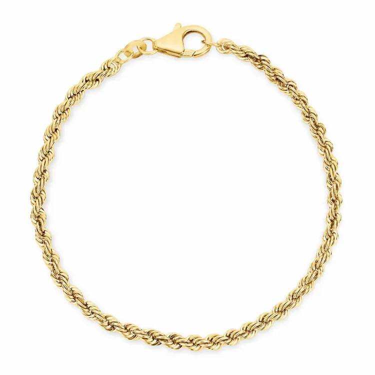 BNH cordel-Armband aus 8 Karat Gold 17 cm x 2,7 mm