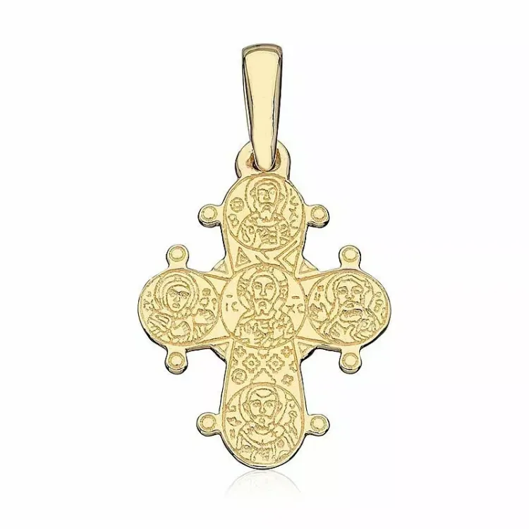 13 x 15 mm Dagmarkreuz aus vergoldetem Sterlingsilber - Amoré