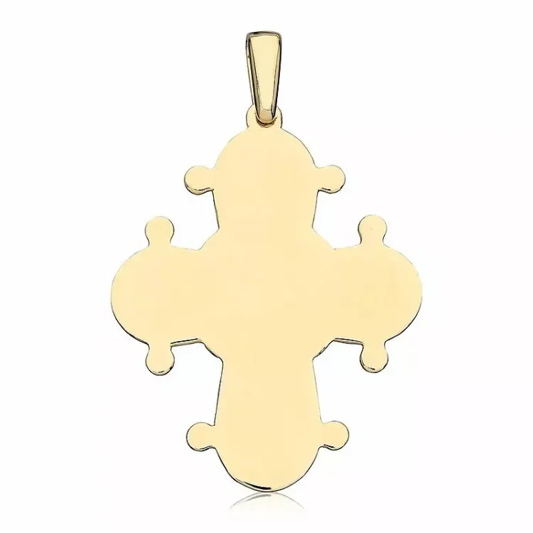 25 x 30 mm Dagmarkreuz aus vergoldetem Sterlingsilber - Amoré