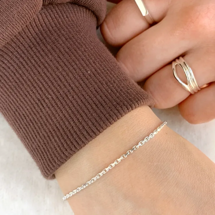 BNH Anker facet armband aus Silber 18,5 cm x 1,6 mm