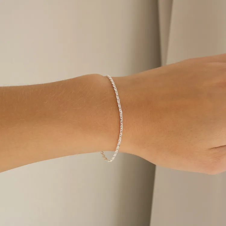 BNH Anker facet armband aus Silber 21 cm x 1,7 mm